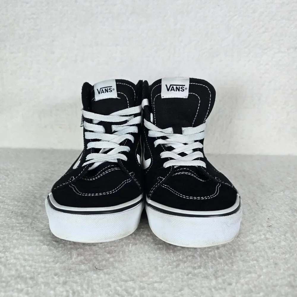 VANS Sk8-Hi Youth Sz 5 Sneakers Black/White, Lace-Up, High Top